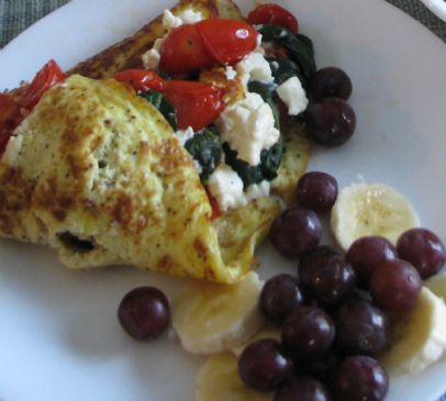 Spinach, Tomato and Feta Omelet