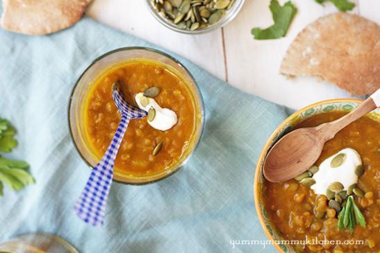 curried pumpkin lentil soup