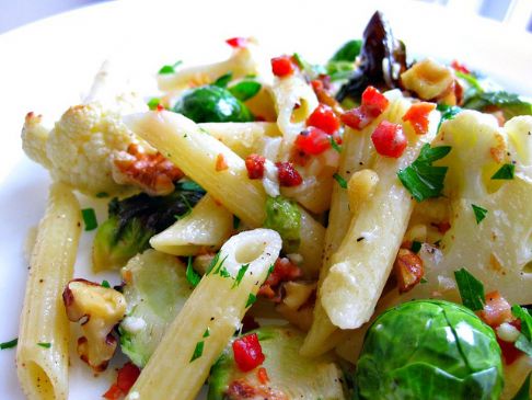 Penne with Pancetta and Roasted Brussels Sprouts