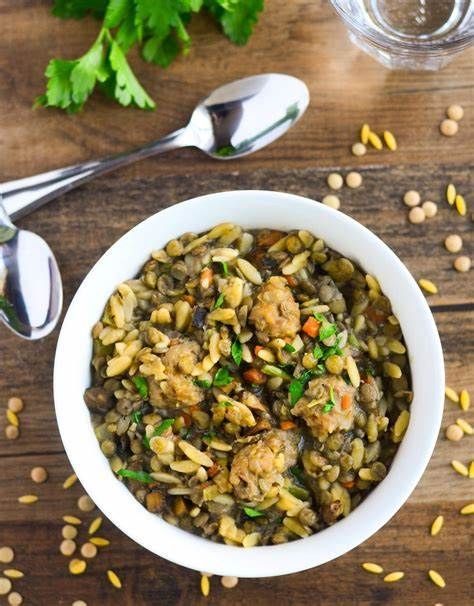 Lentil, Orzo, and Sausage Stew