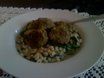 Barley and Spinach Risotto with Herbed Meatballs (Lamb or Beef)