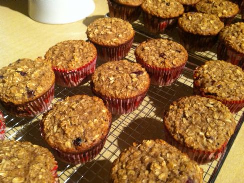 Chocolate Chip Almond Butter Oatmeal Muffins