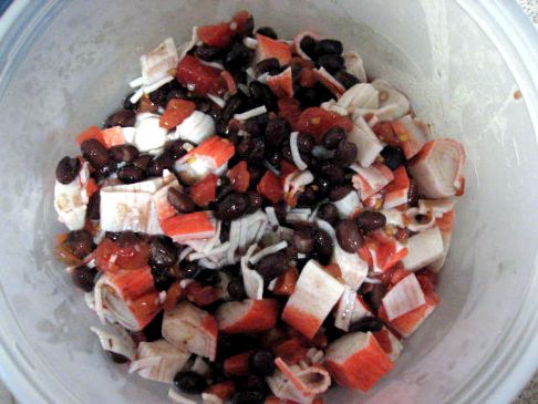 Savory Black Bean tomato and crab salad