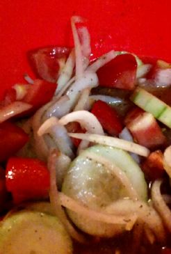 Marinated Cucumber, Tomato and Onions