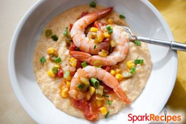 Slimmed Down Shrimp and Cheesy Grits