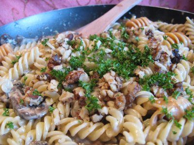 Pasta with Caramelized Vidalias and Blue Cheese