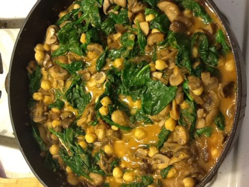 Mushroom and Spinach Korma