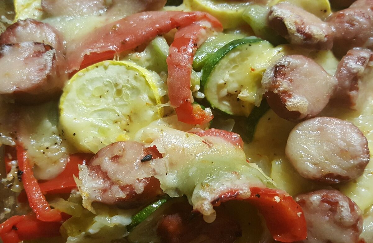 Kielbasa sausage veggie mix