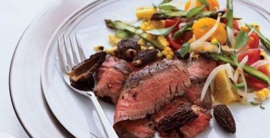 Grilled Steak with Black Beans, Corn and Tomatoes
