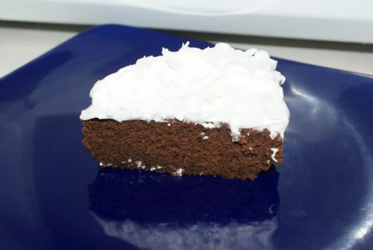 Brownie with coconut frosting