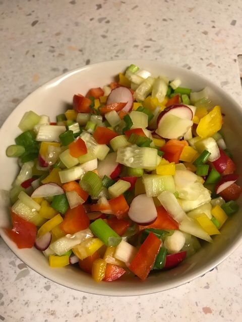 Chopped fresh vegetable salad