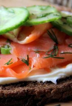Smoked salmon on linseed rye bread