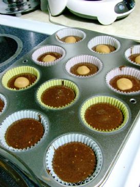 Peanut Butter Truffle Filled Chocolate Cupcakes