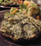 Vegan Spinach and Artichoke Dip Stuffed Portabella Mushrooms