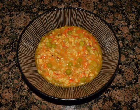 Roasted Pepper and Chicken Barley Soup