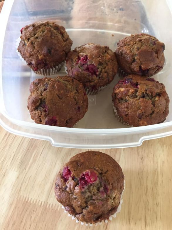 Sourdough Date Nut Cranberry Muffins