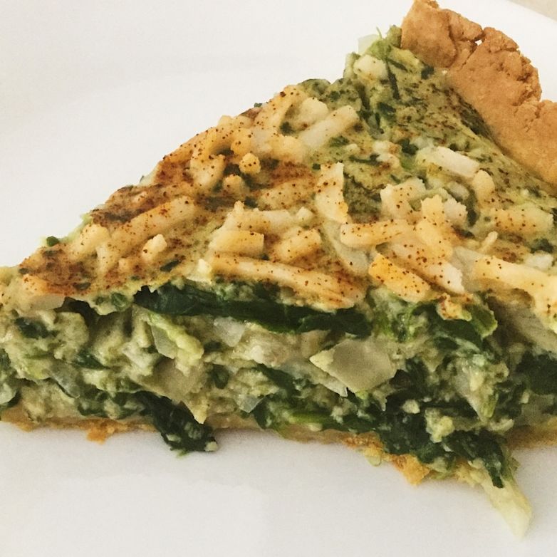 Spinach Artichoke Quiche [Gluten-Free and Vegan]