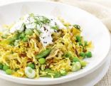 Bean and dill pilaf with garlicky yogurt