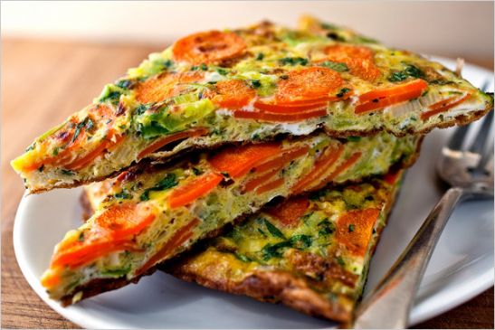 Carrot and Leek Frittata with Terragon
