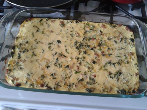 Veggie and sausage breakfast casserole (6 servings)