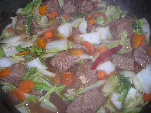 Beef and Bok Choy Hot Pot