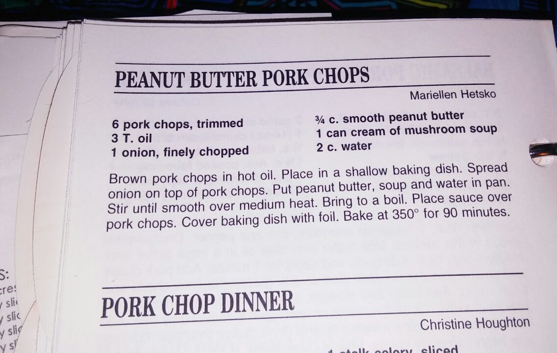 Peanut butter pork chops