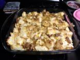 Sasuage and Caramelized Onion Bread Pudding-From Cooking Light Magazine