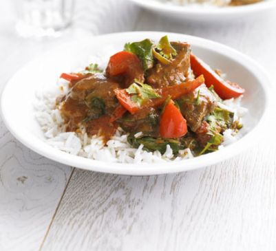 Speedy lamb and spinach curry