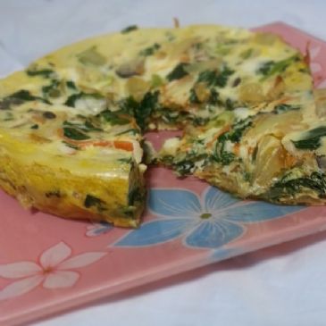 Caramelized onion, mozzarella and chard Rice Cooker Frittata