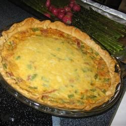 Ham and Cheese quiche with herbed whole wheat crust