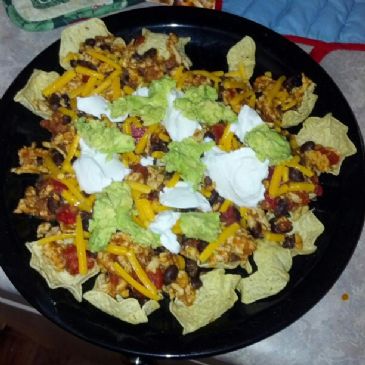 turkey and black bean nachos