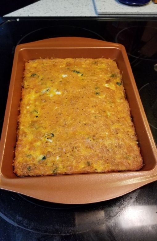 Turkey and spinach protein breakfast egg casserole