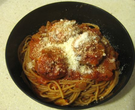 Spaghettini with Turkey-Mushroom Meatballs