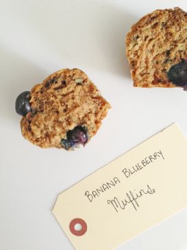 Healthy Banana Blueberry Muffins