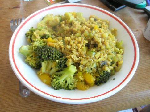Curried rice and veg