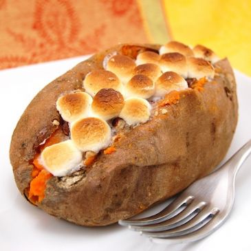 Marshmellow stuffed sweet potatoes