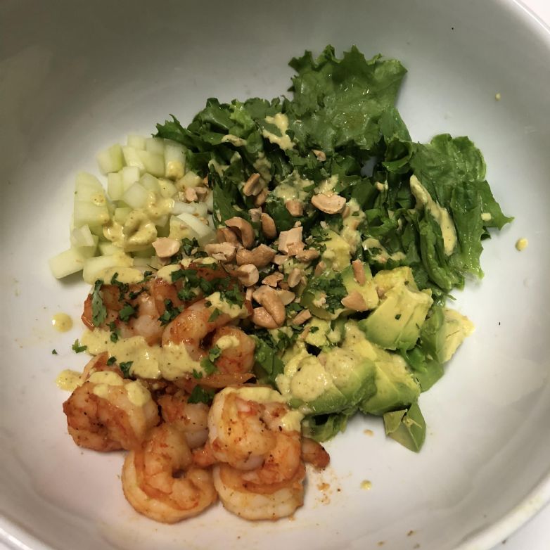 Shrimp and Avocado Salad with Curry Dressing