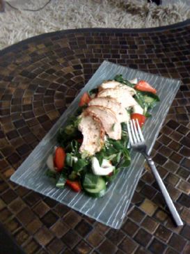 Ginger Chicken and Bok Choy Salad with Cucumbers and Stawberries.