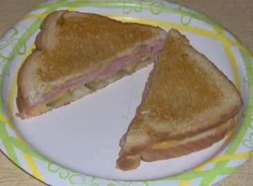 Grilled Spicy Mustard Ham and Cheese
