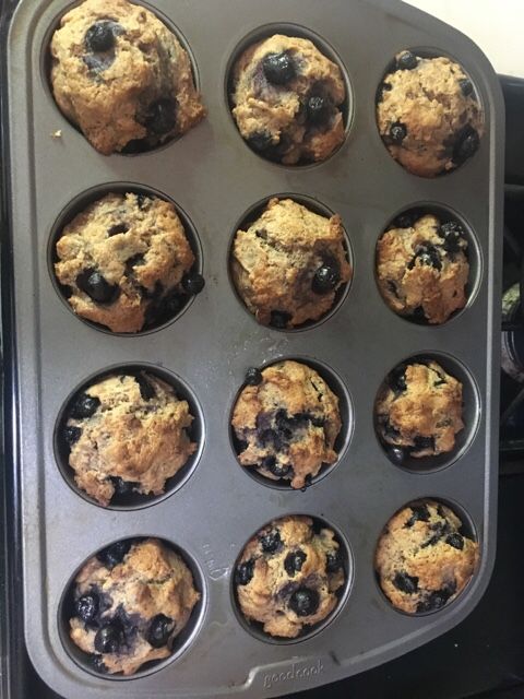 Whole Wheat No Added Sugar Blueberry Lemon Muffins