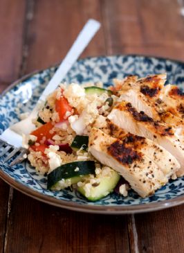 Mediterranean Quinoa Salad with Grilled Cumin Chicken