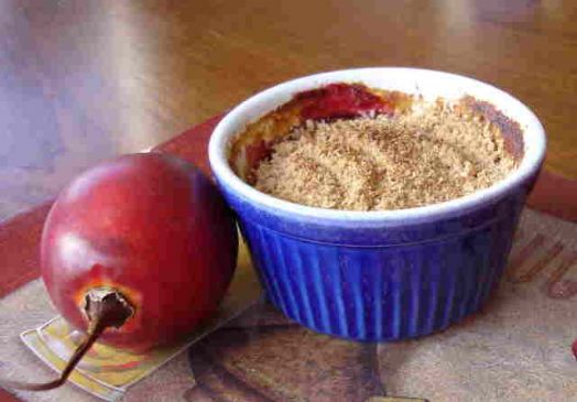 Tamarillo and apple crumble