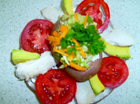 Susie's Advocado,Cheese Grated Veggies and Chicken Spuddle