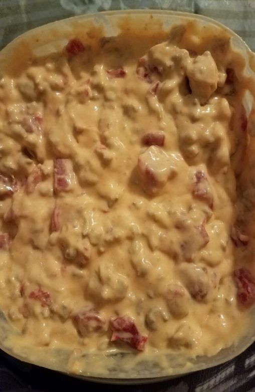 Rotel Turkey Dip(rotel chunky,velveeta,ground turkey)