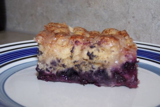 Blueberry cake with a lemon glaze