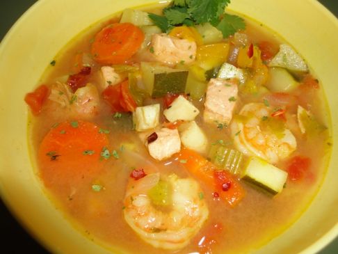 Vegetable and Seafood Soup - High Protein