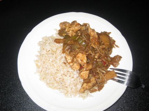 Black Pepper Chicken and Chop Suey Veggie w/brown rice