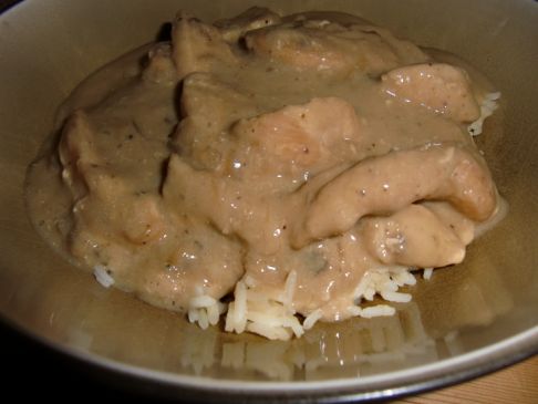 Chicken and Mushroom Gravy over Rice