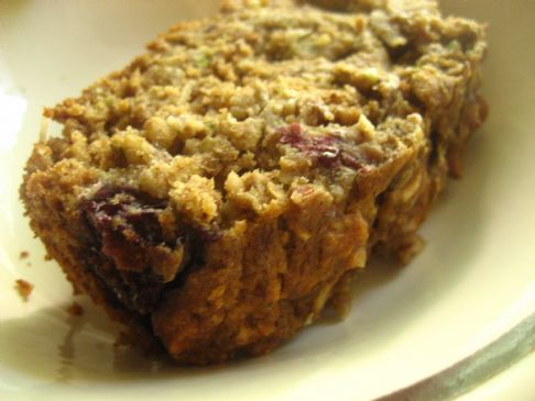 Whole Wheat Zucchini Banana Bread with Nuts and Blueberries