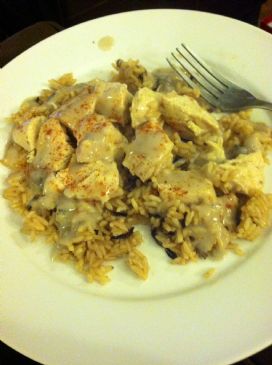 Chicken with Mushroom Sauce over Rice